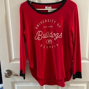 University of Georgia Long Sleeve High-Low Top - New With Tags, Size Small